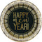 ROARING NEW YEAR 8 X 18CM (7") FOIL STAMPED PAPER PLATES